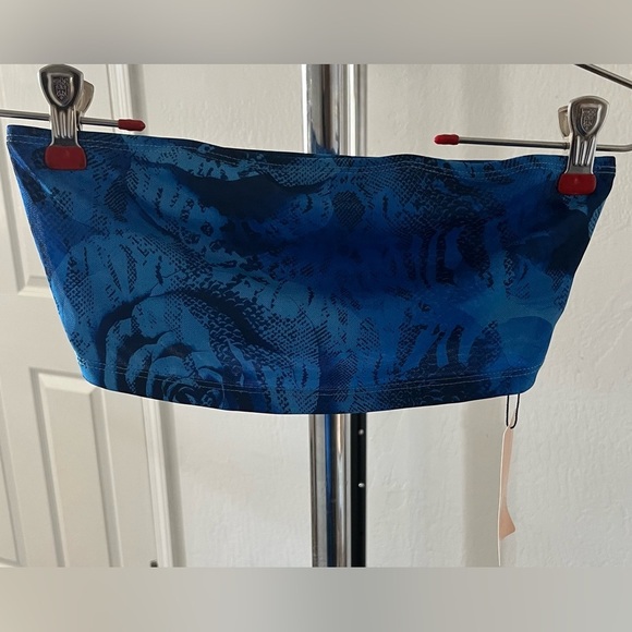 NWT 2 Piece Shein Bae Blue Floral Tube Top & Pencil Skirt Women’s size Small - Picture 3 of 6